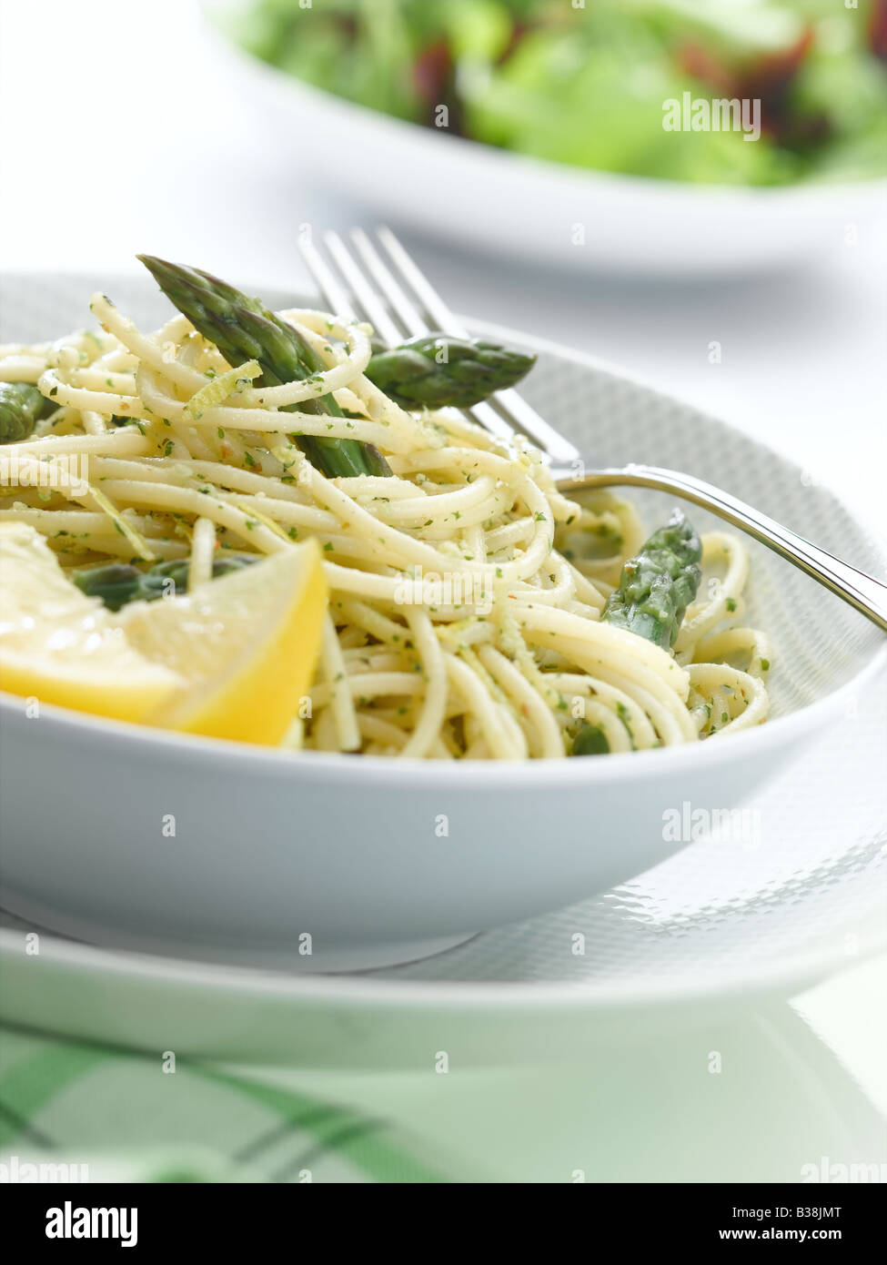 pesto pasta with asparagus Stock Photo Alamy