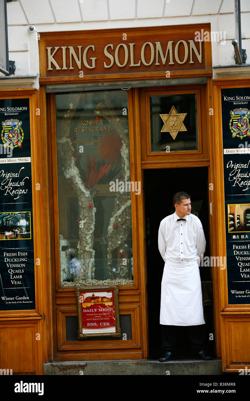 Aug 2008 Kosher Jewish restaurant in Josefov Prague Czech Republic