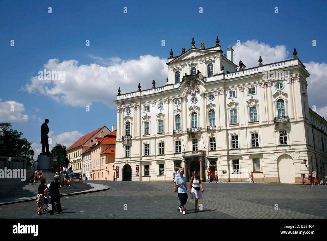 Aug 2008 - Hradcany Square and the Sternberg Palace Hradcany the castle district Prague Czech Republic Stock Photo