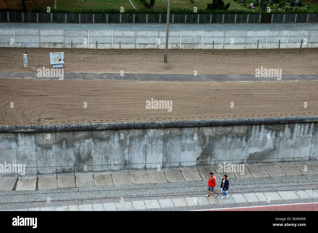 Remains of Berlin Wall and death strip at Bernauer Strasse, Berlin