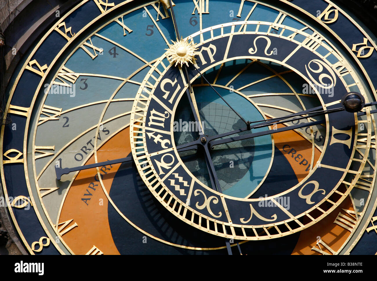 Aug 2008 - The Astronomical clock in the Old Town Hall Prague Czech Republic Stock Photo