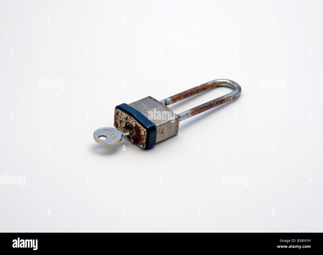 Yale Padlock and key Stock Photo Alamy