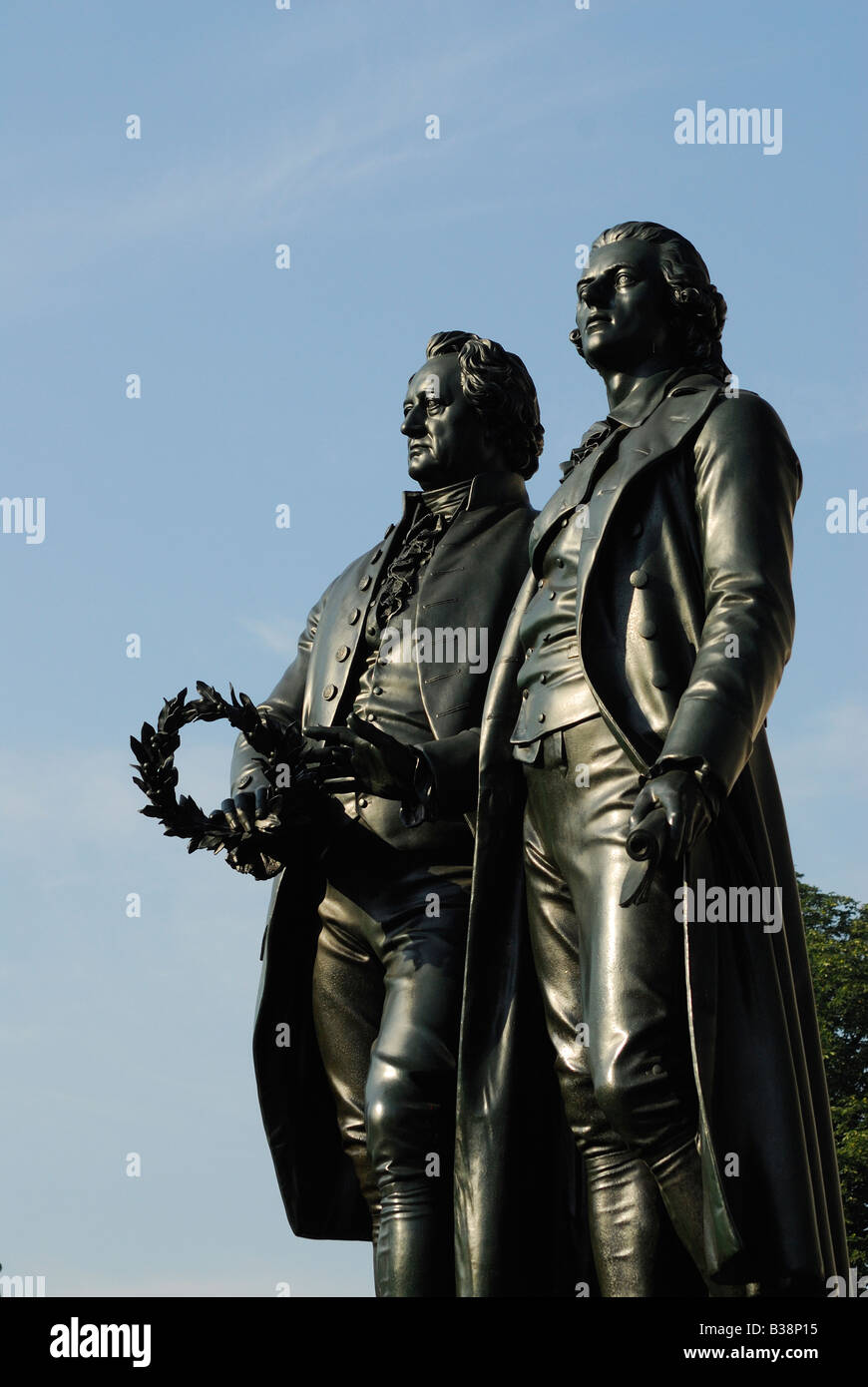 Statues of German poets Goethe and Schiller, Weimar Stock Photo - Alamy