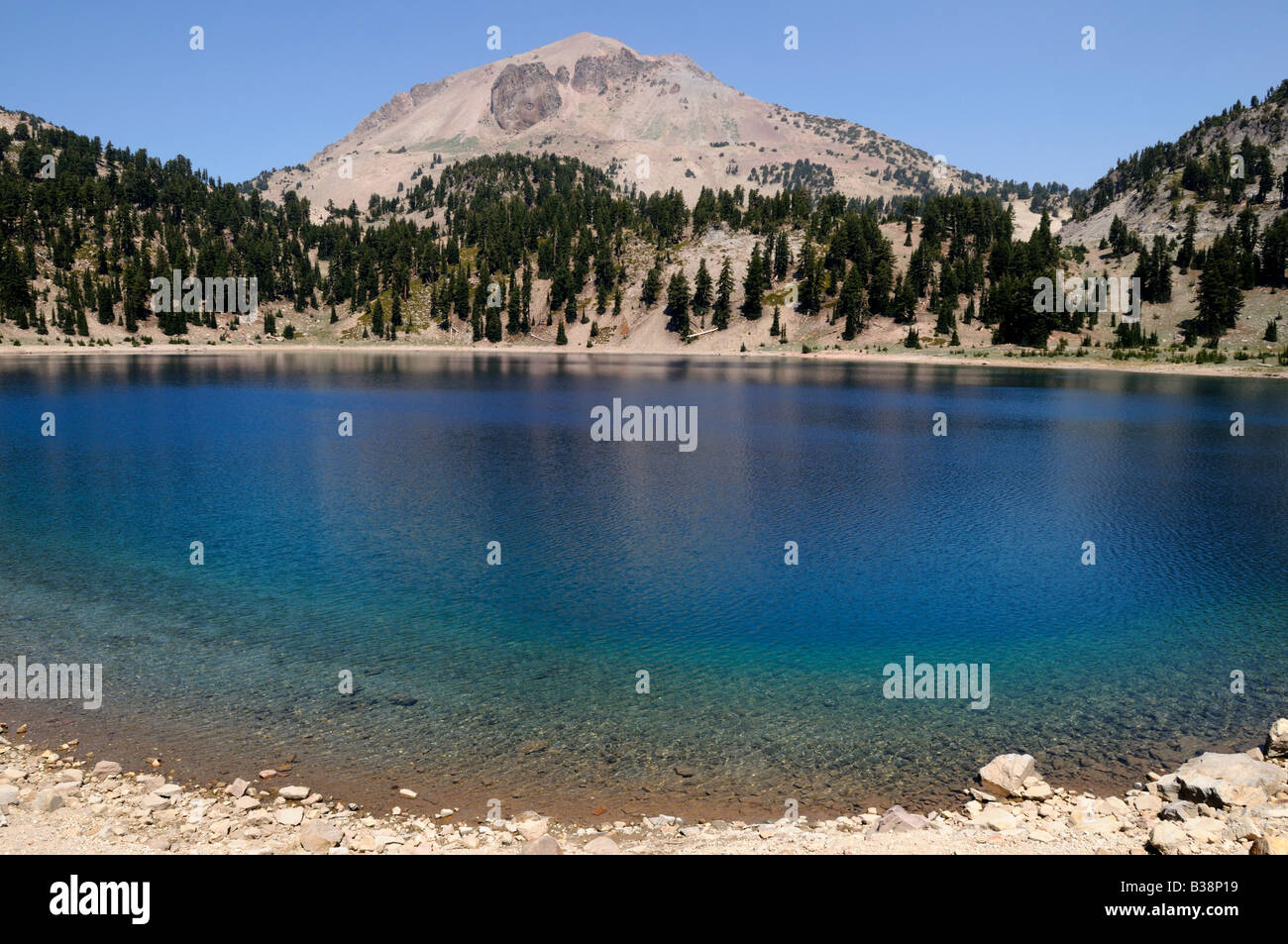 Lake Helen at the foot of Lassen Peak. Lassen Volcanic National Park