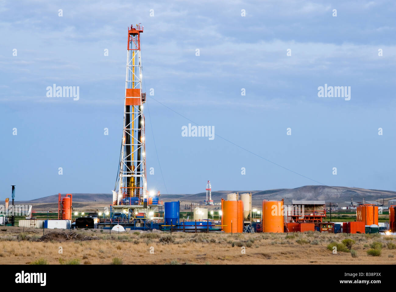 new oil and gas drilling activity in Wyoming Stock Photo Alamy