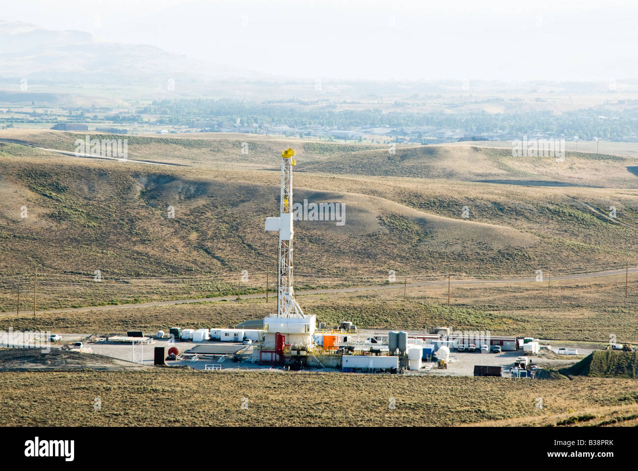 new oil and gas drilling activity in Wyoming Stock Photo Alamy