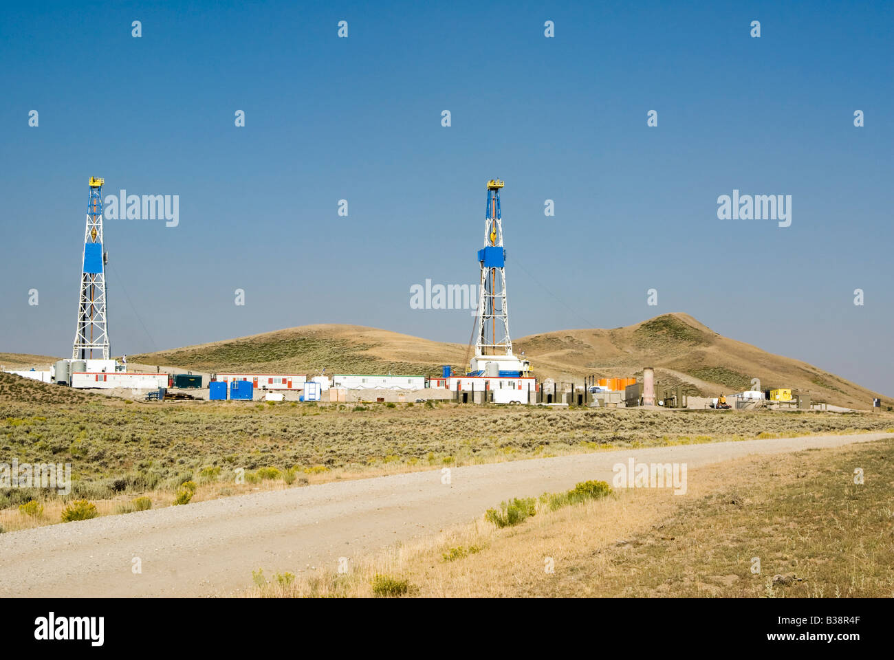 new oil and gas drilling activity in Wyoming Stock Photo Alamy