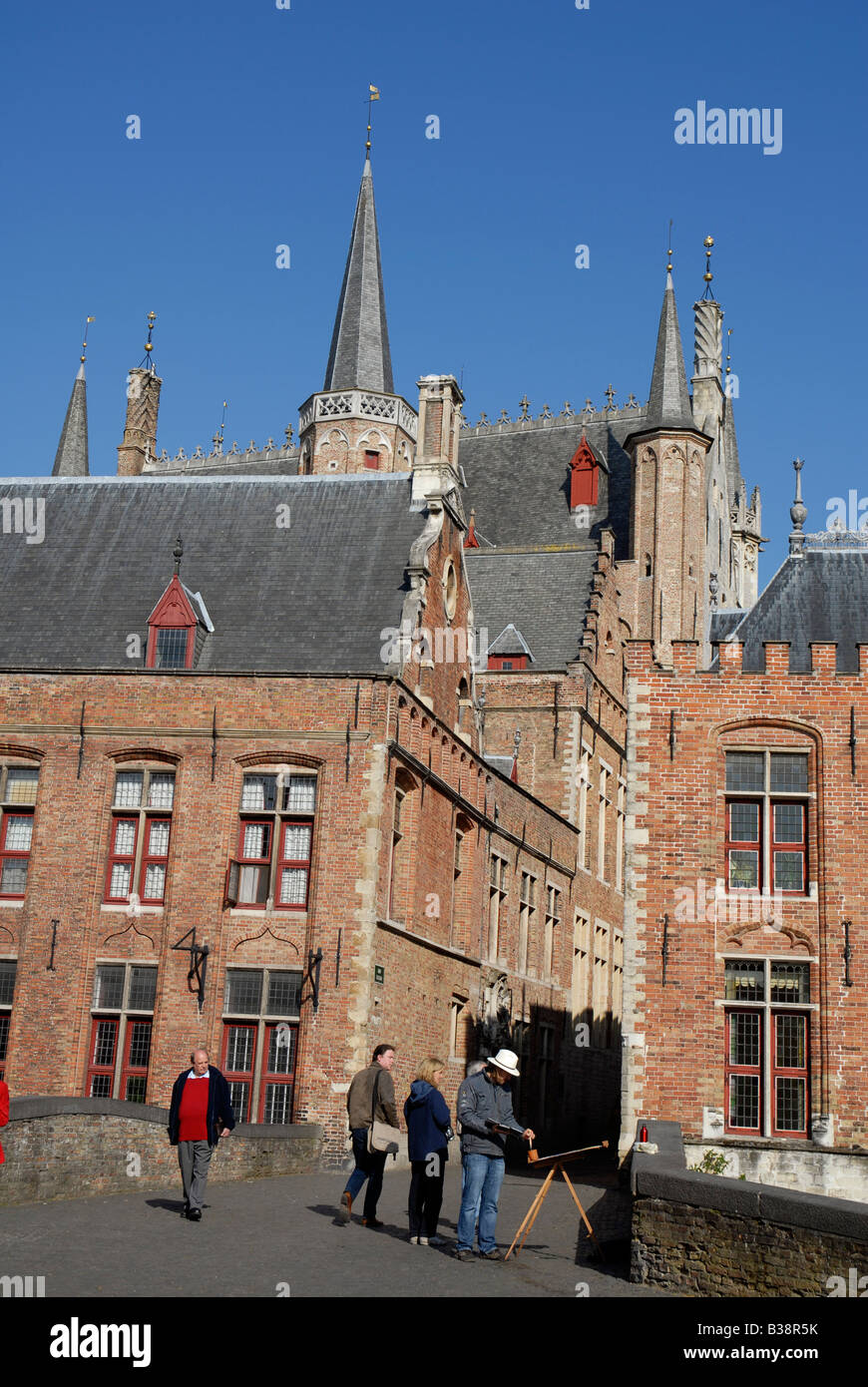 Blinde Ezelstraat near the Burg Old town of Bruges Belgium World heritage site UNESCO Stock Photo