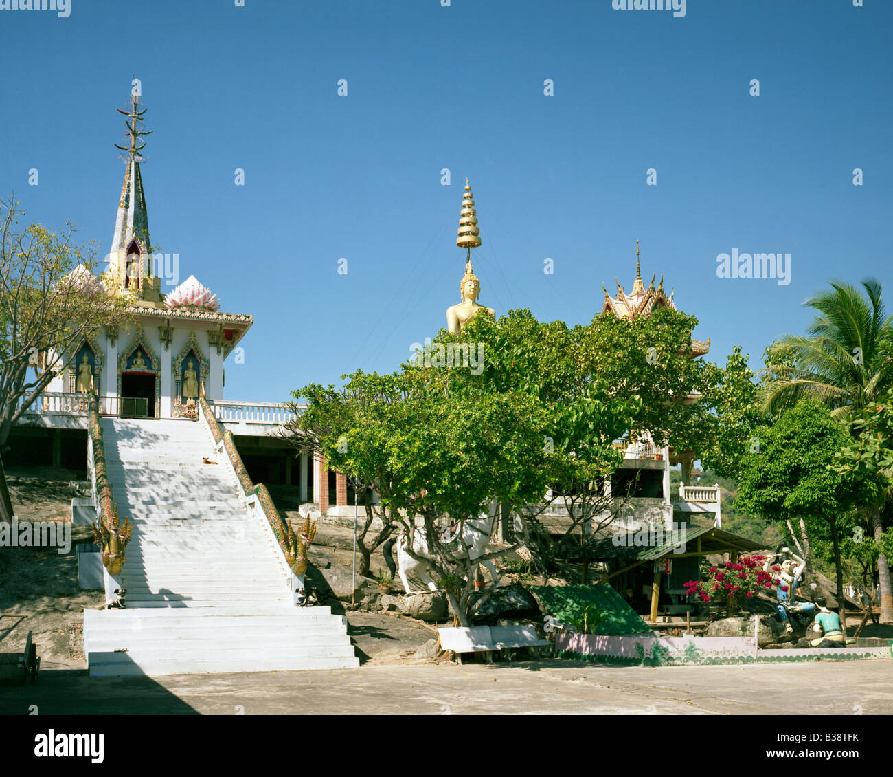 Temple at Khao Takiab Stock Photo
