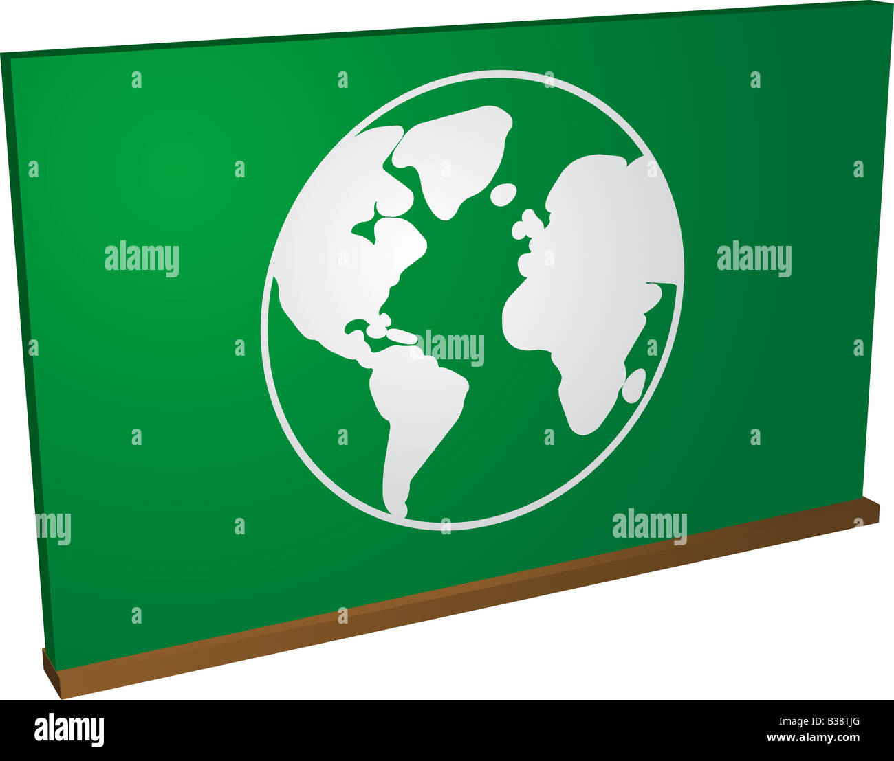 Blackboard with picture of globe international geography education Stock Photo