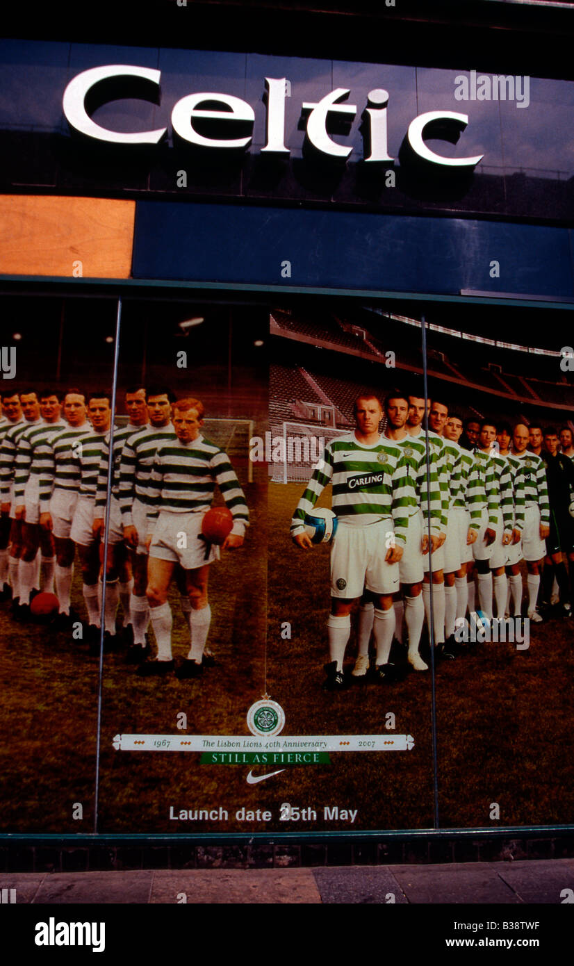 Celtic football club shop window Stock Photo