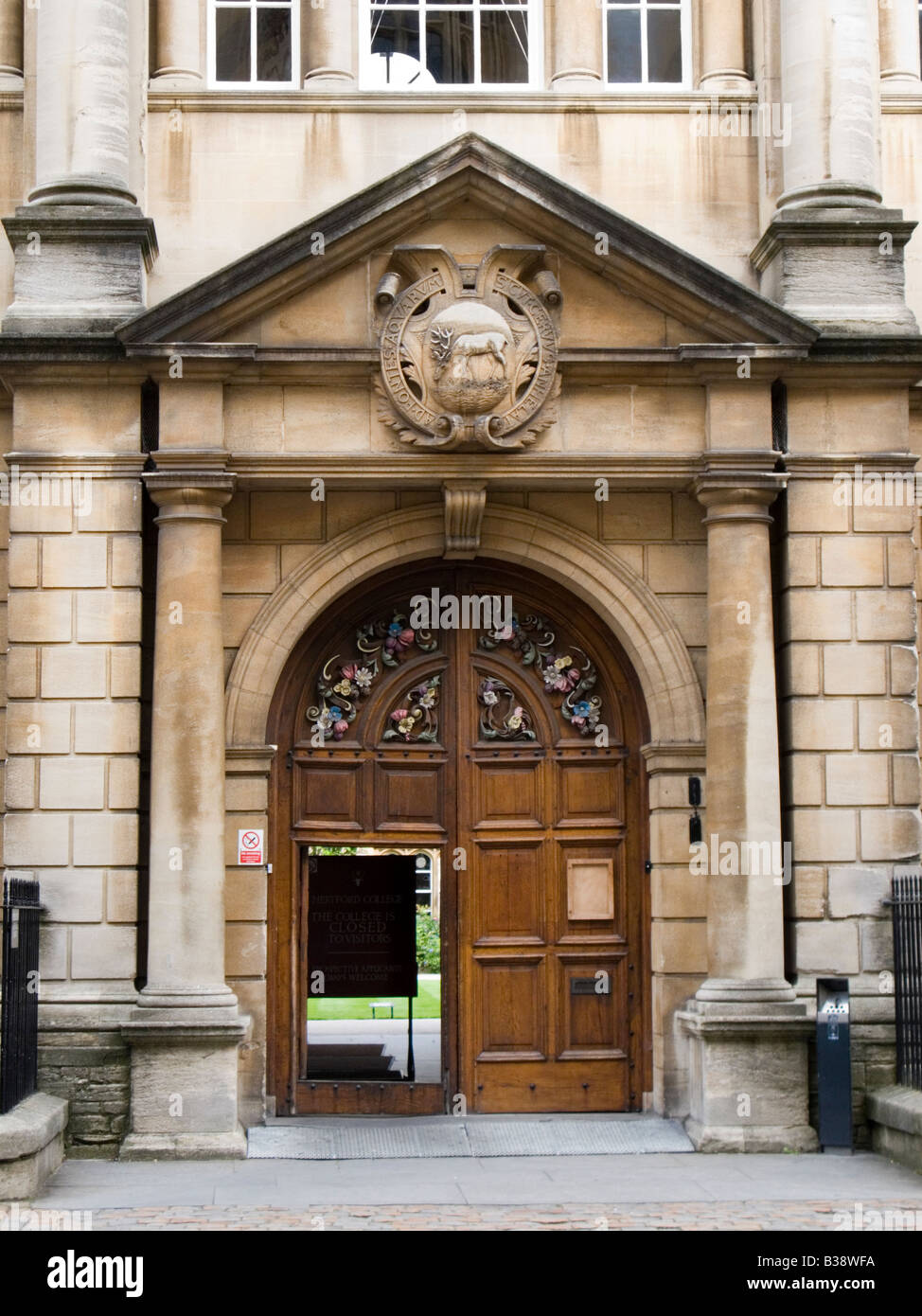 Entrance of Hertford College on Catte Street, Oxford, Oxfordshire