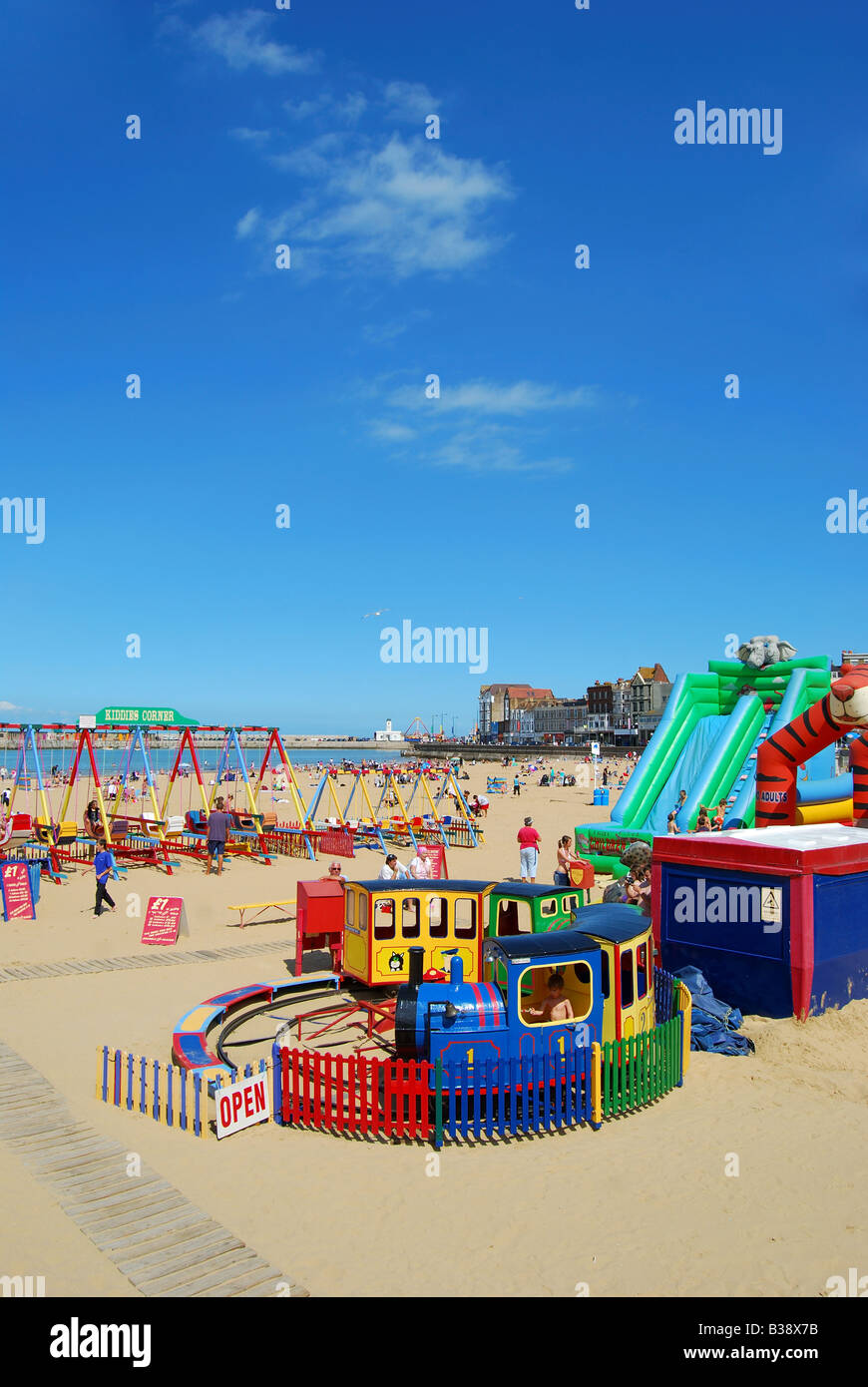 Children's playground, Margate Beach, Kent, England, United Kingdom