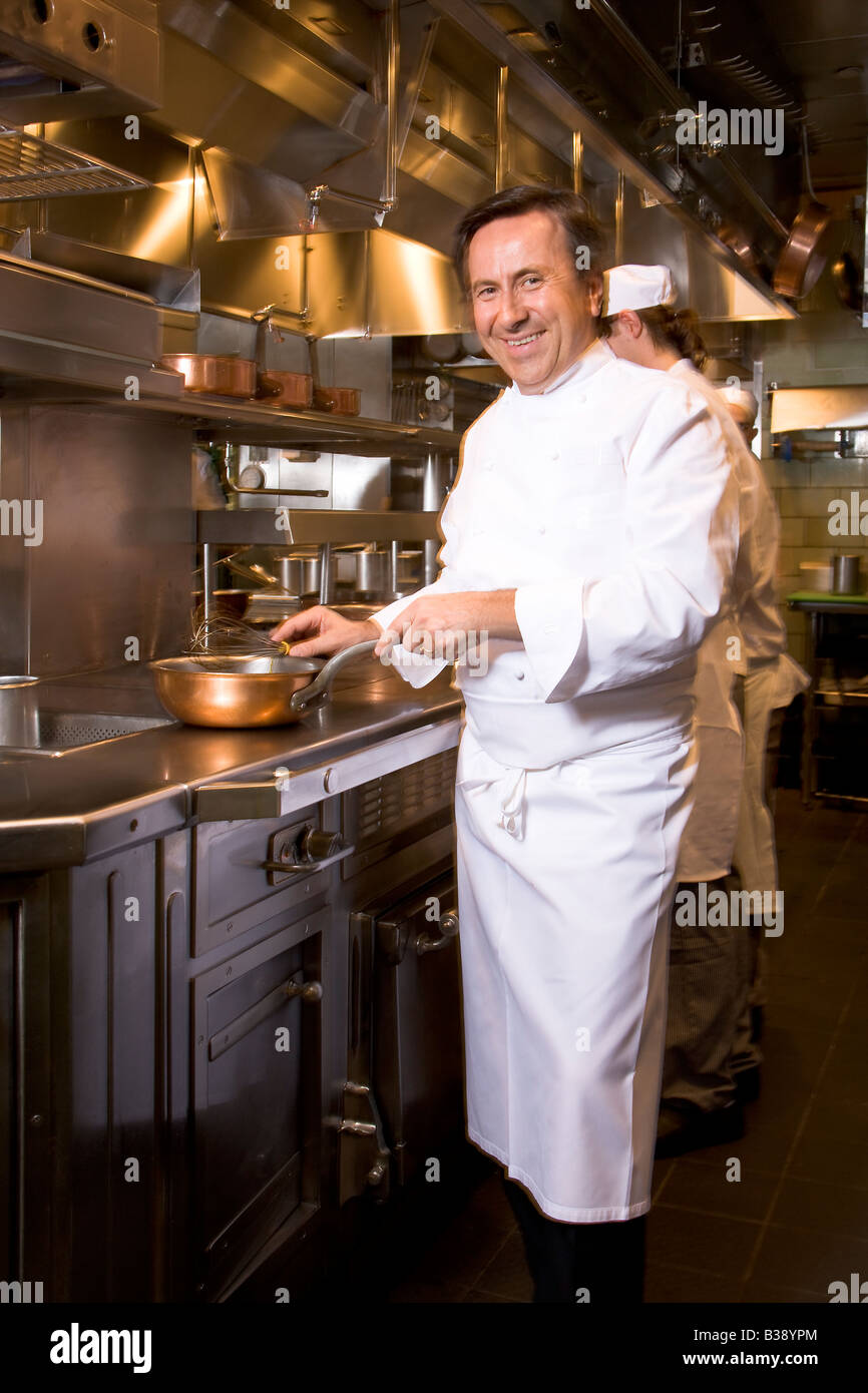 Daniel Bouluud In The Kitchen Of His Restaurant In New York City Stock Photo Alamy