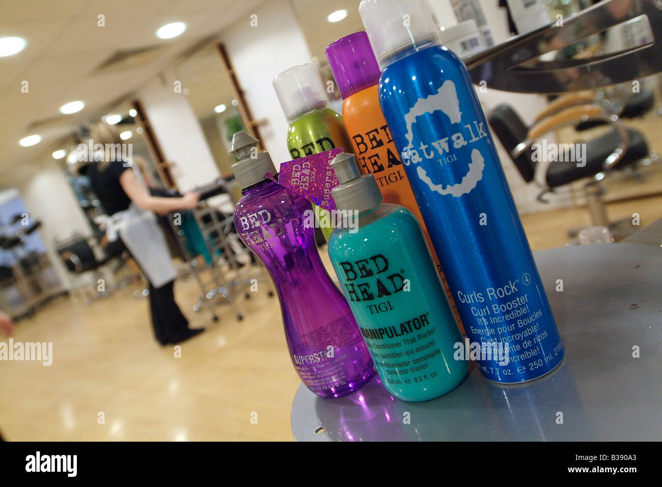 Close Up Of Brightly Coloured Hair Care Product Packaging With An