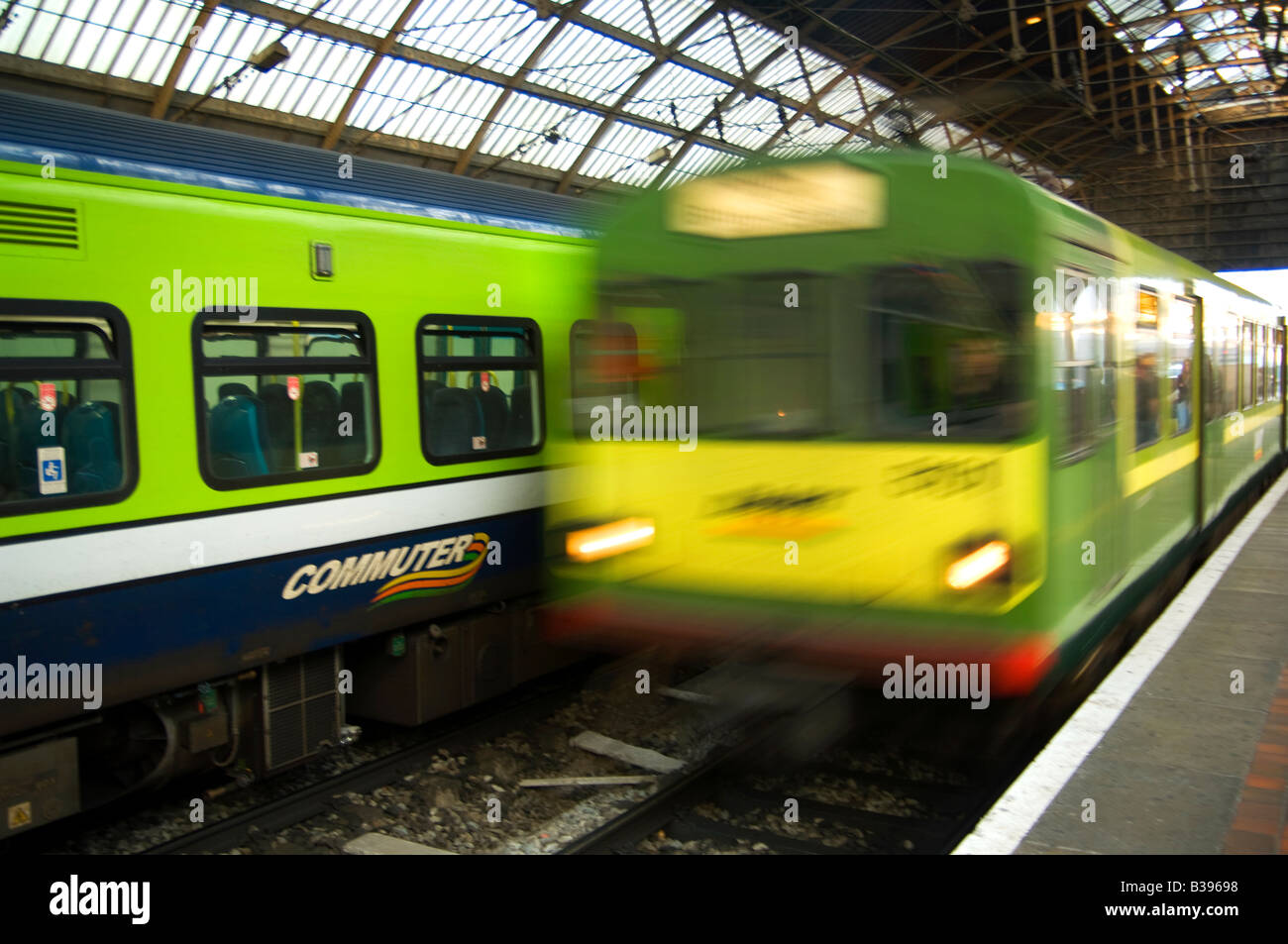 DART train in motion Stock Photo Alamy