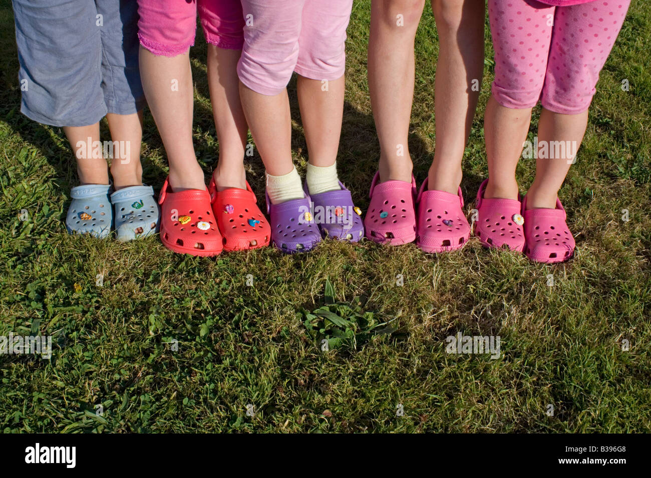 red crocs on feet