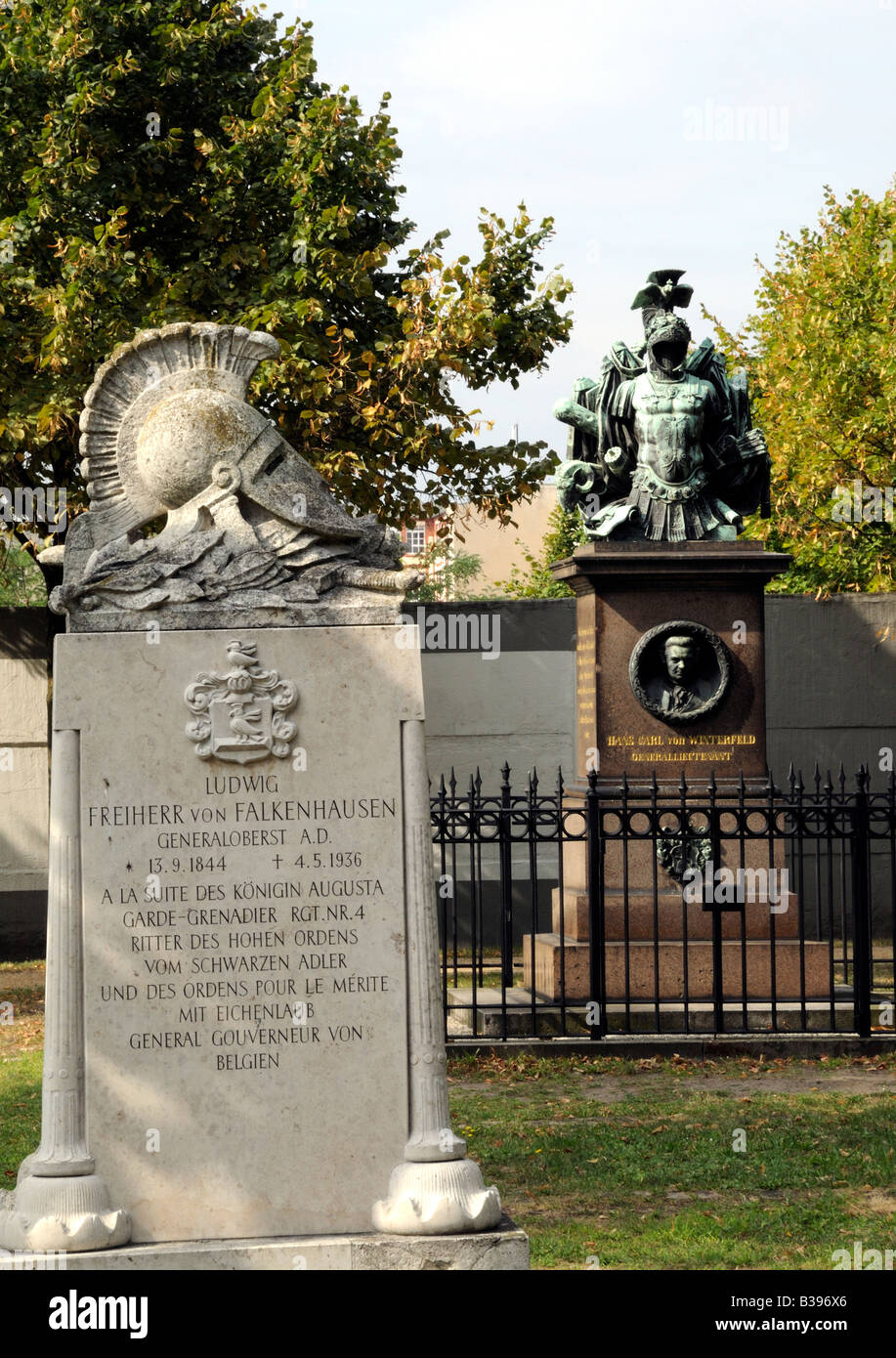 Tombs of Prussian generals, Invalidenfriedhof Prussian military cemetery in Berlin Stock Photo