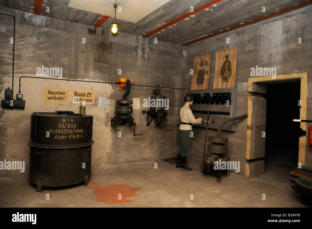 Original German World War Two air raid shelter, Berlin Stock Photo