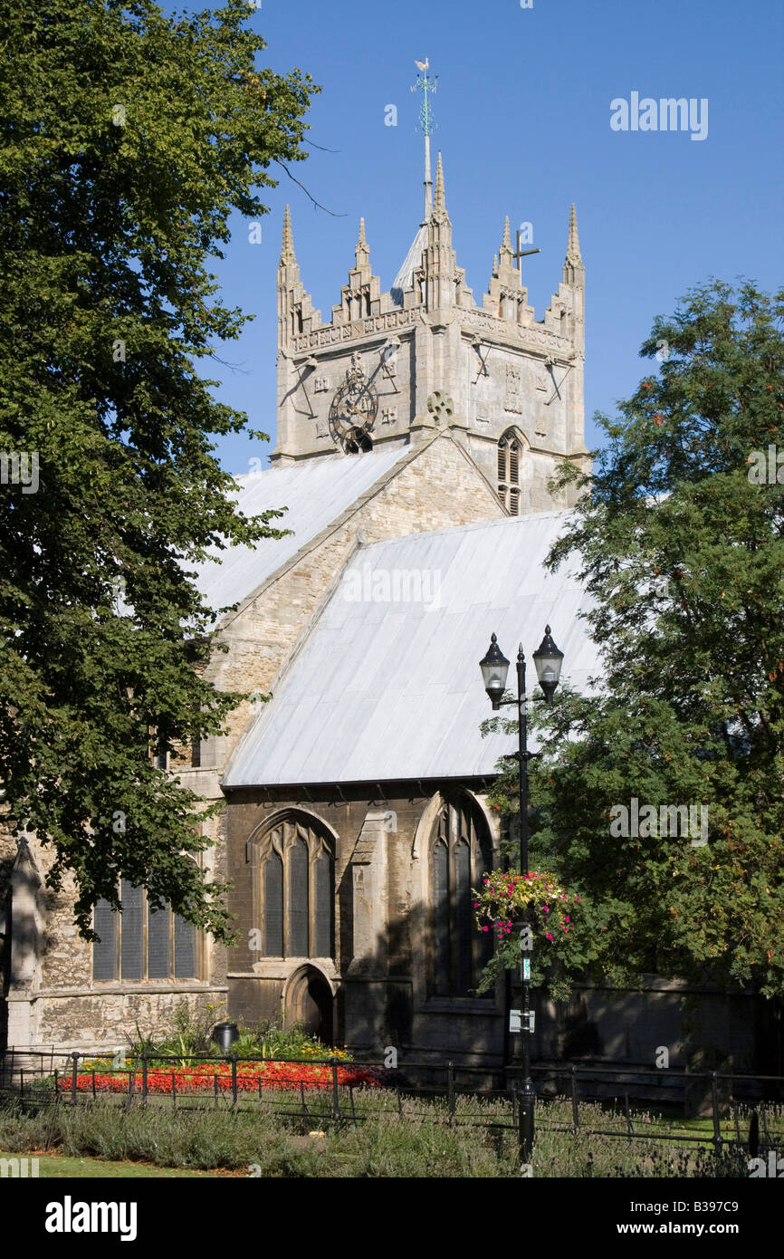 Wisbech market town centre and inland port in the Fenland area of Cambridgeshire. Stock Photo