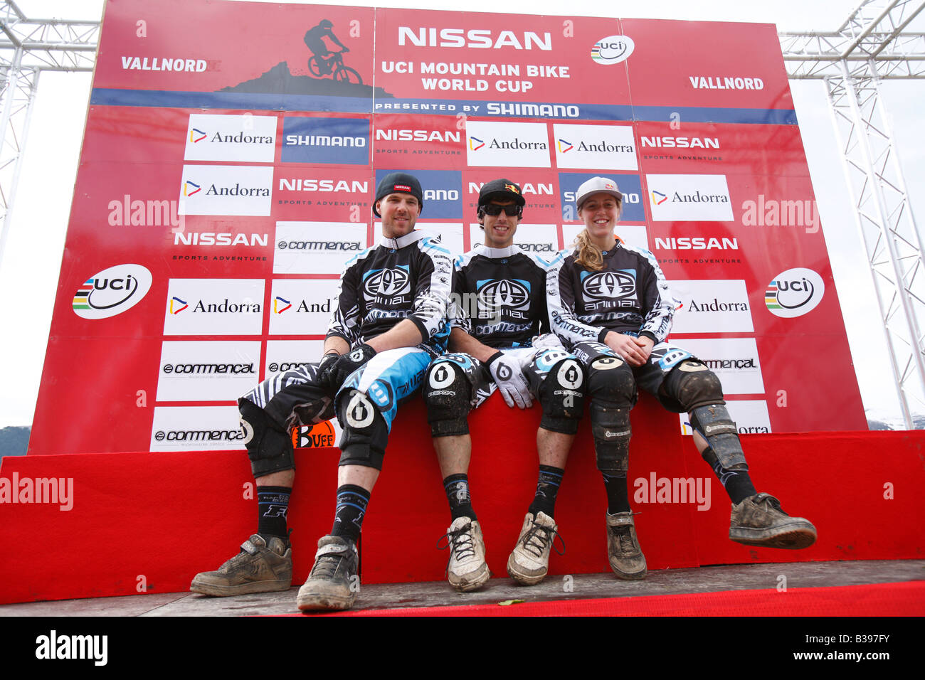 The Athertons, Mountain Bike World Cup Winners in Andorra Stock Photo