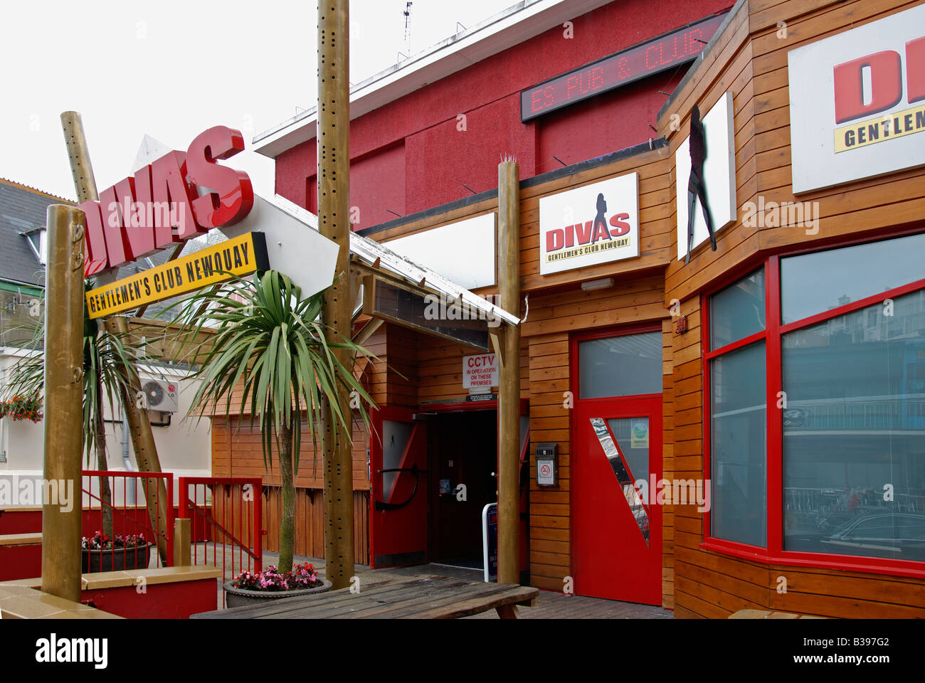 the entrance of a lap dancing club in newquay,cornwall,england,uk Stock Photo