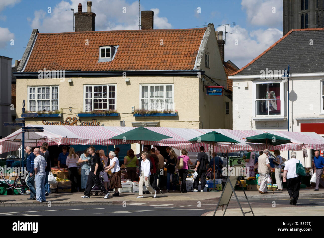 boston town centre high street market day lincolnshire england uk gb