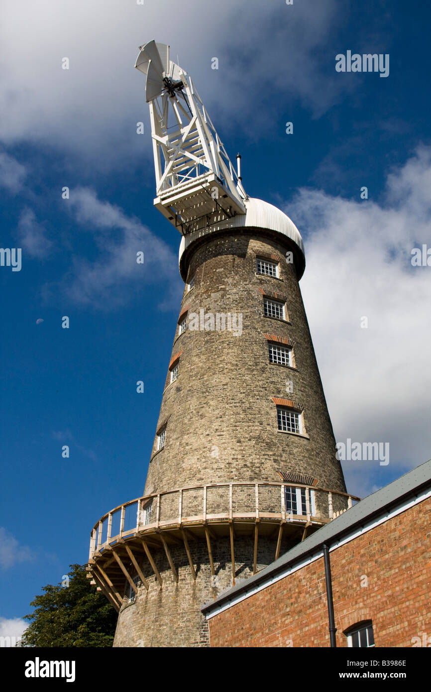 Moulton tower windmill in the Lincolnshire village of Moulton is claimed to be the tallest tower mill - 97 ft high -england Stock Photo