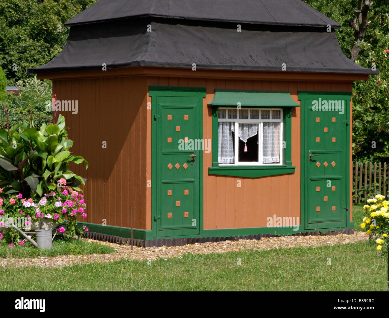 Historic garden house from 1924, Leipzig, Germany Stock Photo