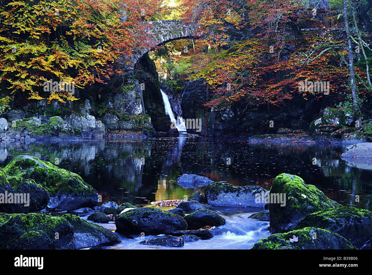 uk scotland tayside perthshire the hermitage and river bran Stock Photo
