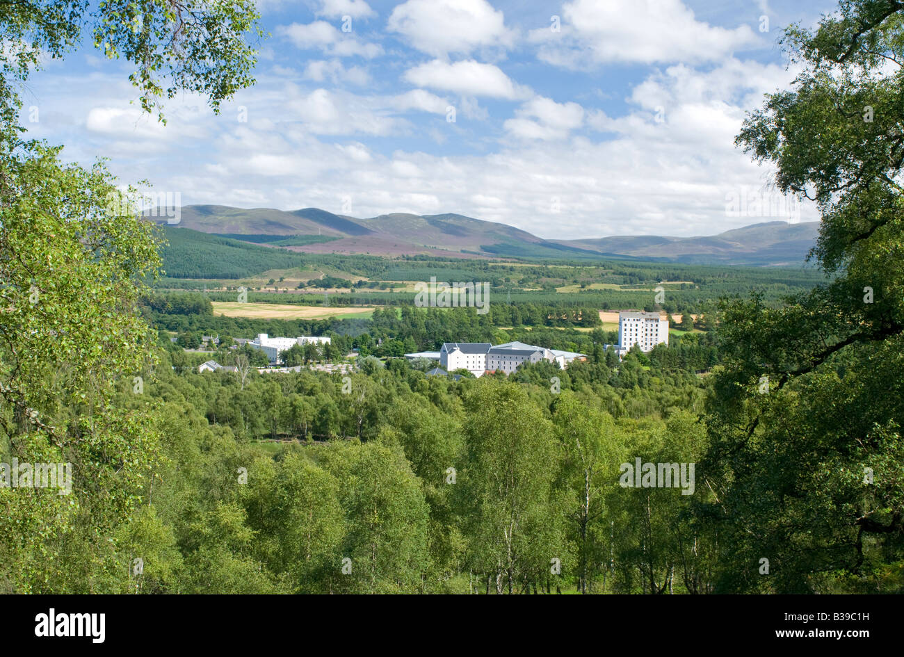 The Aviemore Centre complex from Craigellachie hill Inverness-shire Stock Photo