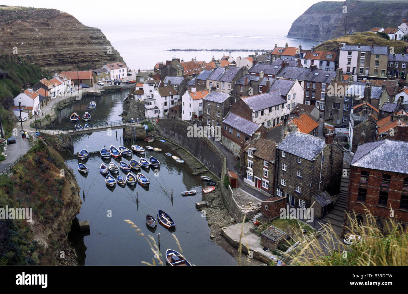 The coastal town of Staithes on the East coast of Yorkshire England