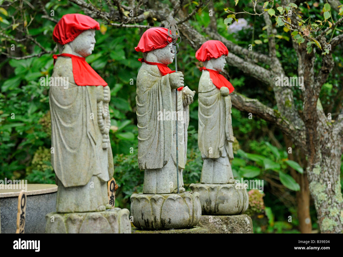 Jizo Monk Statue with Red Bib Jizo Monk Statue with Red Bib