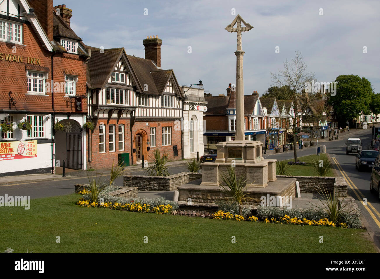 Haslemere  town centre high street Surrey, England, close to the border with both Hampshire and West Sussex. Stock Photo