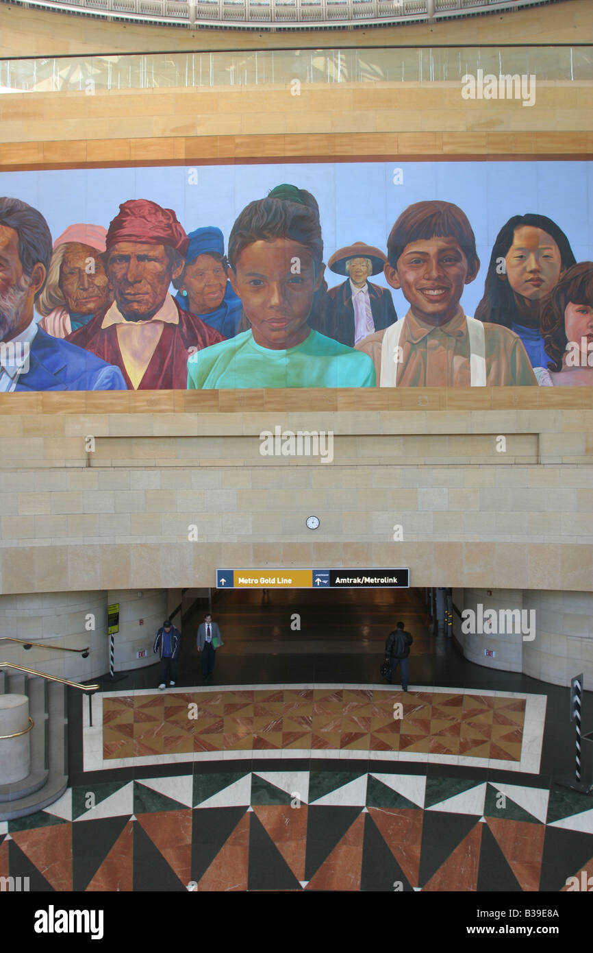 Mural inside Union Station in Los Angeles California Stock Photo Alamy