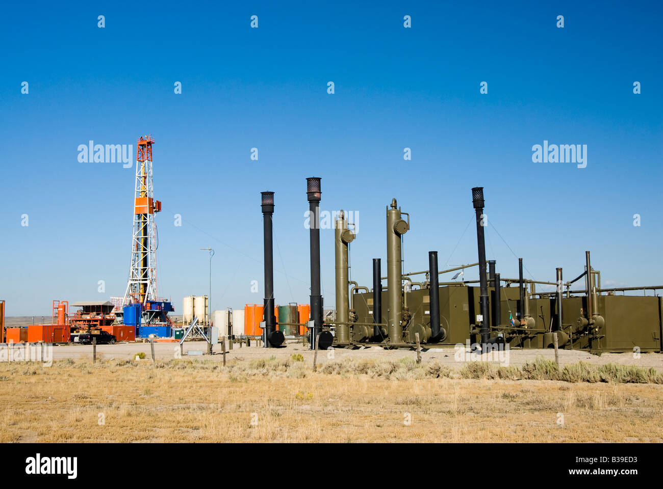 new oil and gas drilling activity in Wyoming Stock Photo Alamy