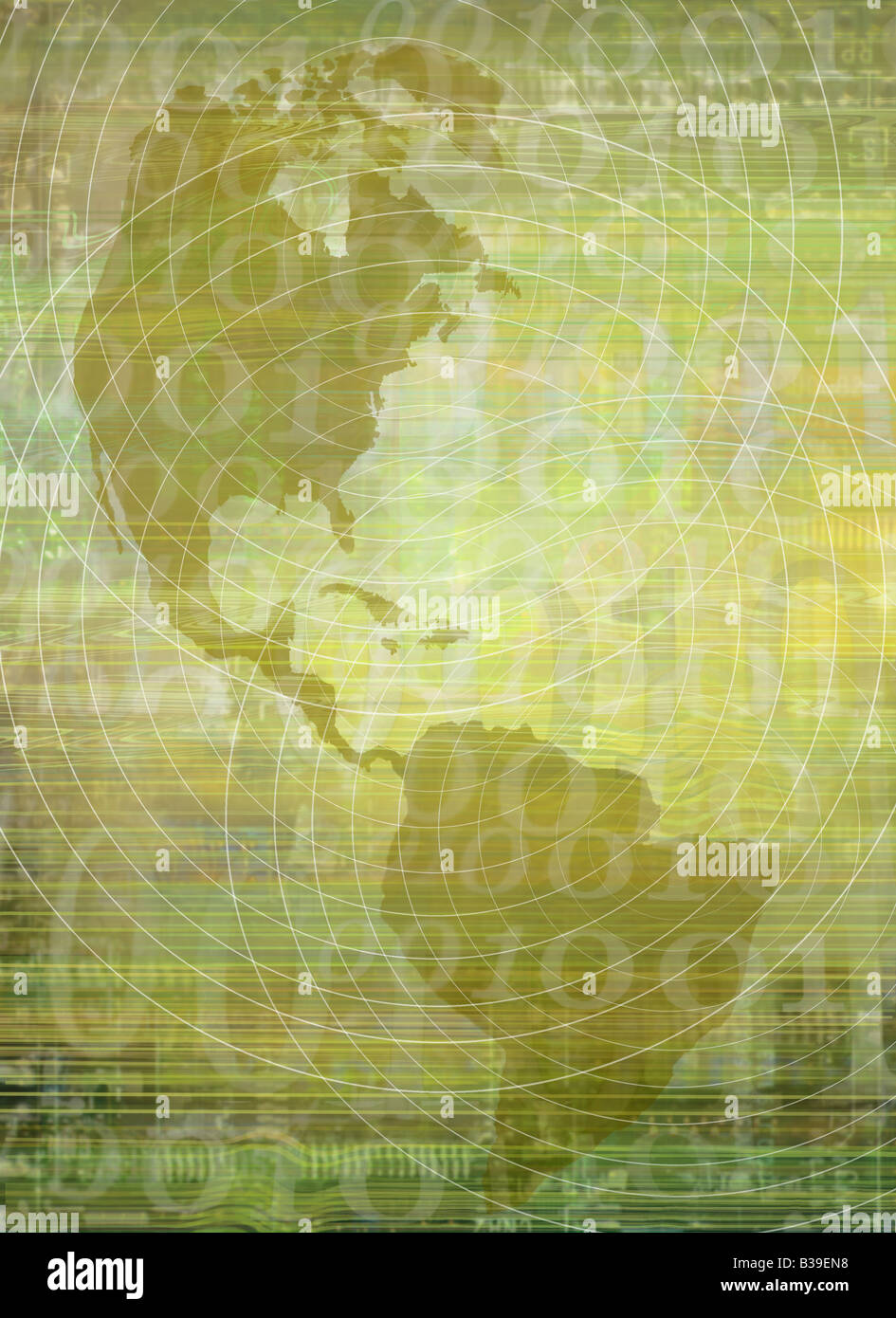 World Map and Binary Code Stock Photo - Alamy