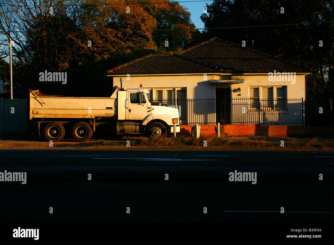 House and truck Stock Photo