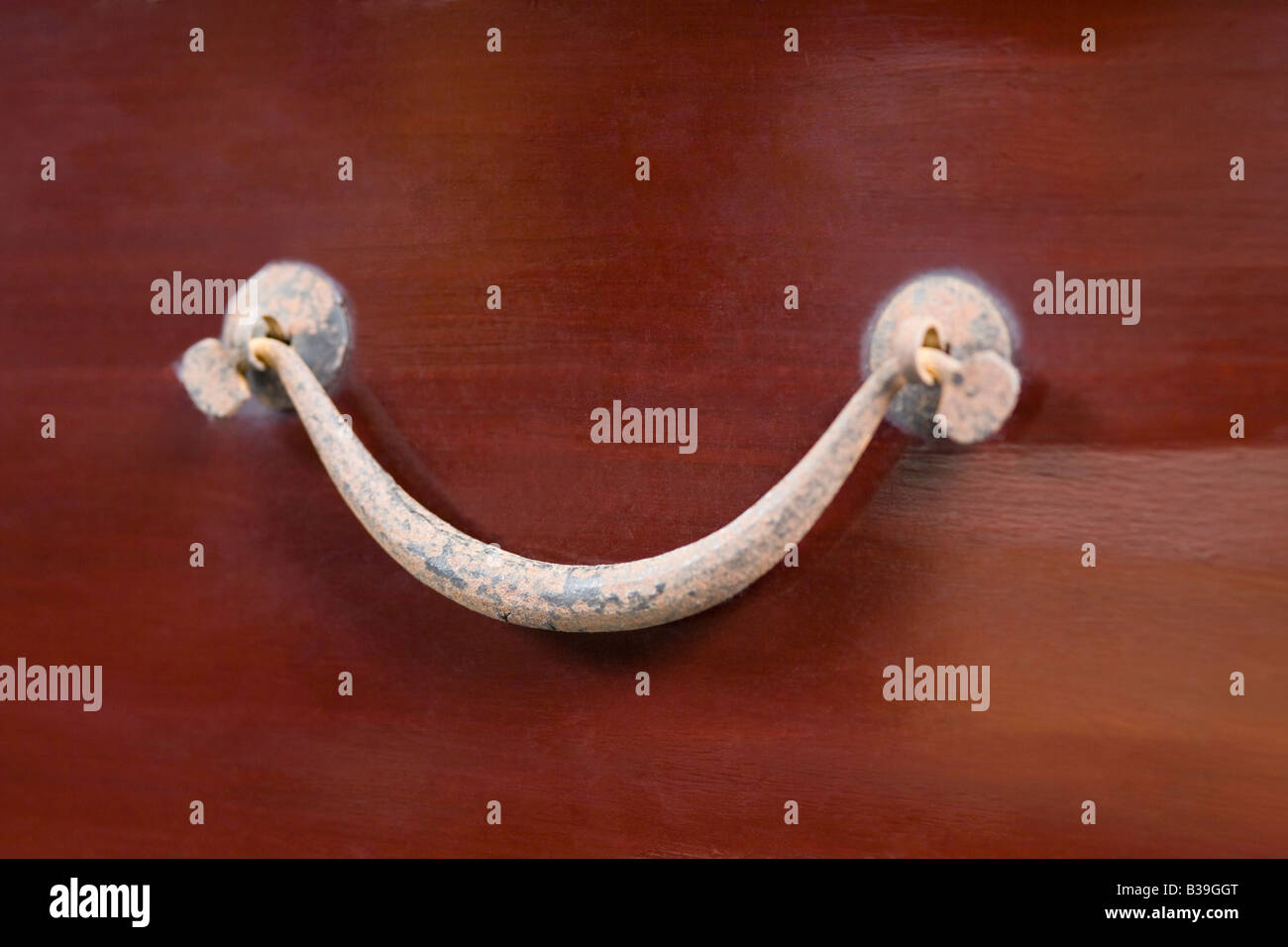 Close up of antique drawer handle Stock Photo Alamy