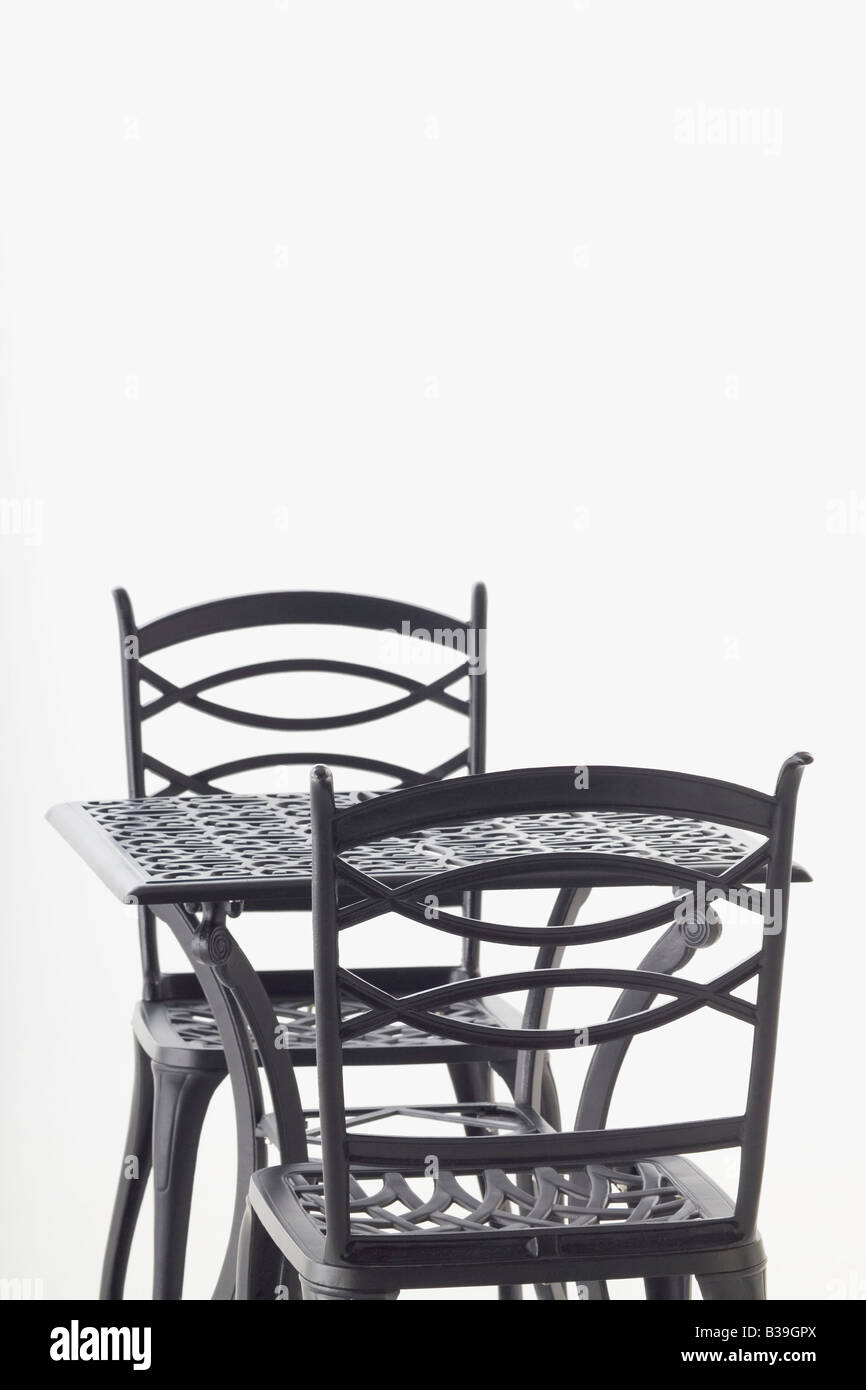 Wrought iron table and chairs Stock Photo Alamy