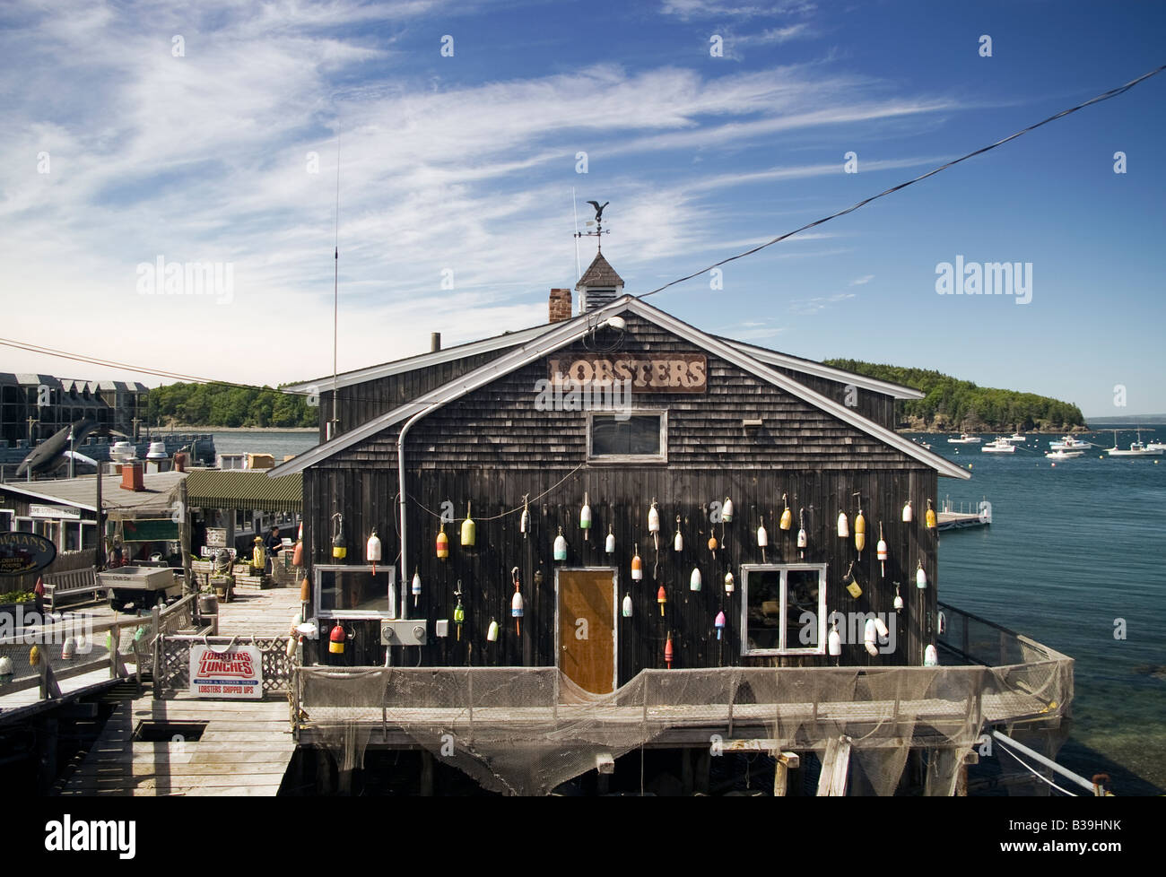 Restaurant at Bar Harbor, Acadia National Park, Maine, USA Stock Photo