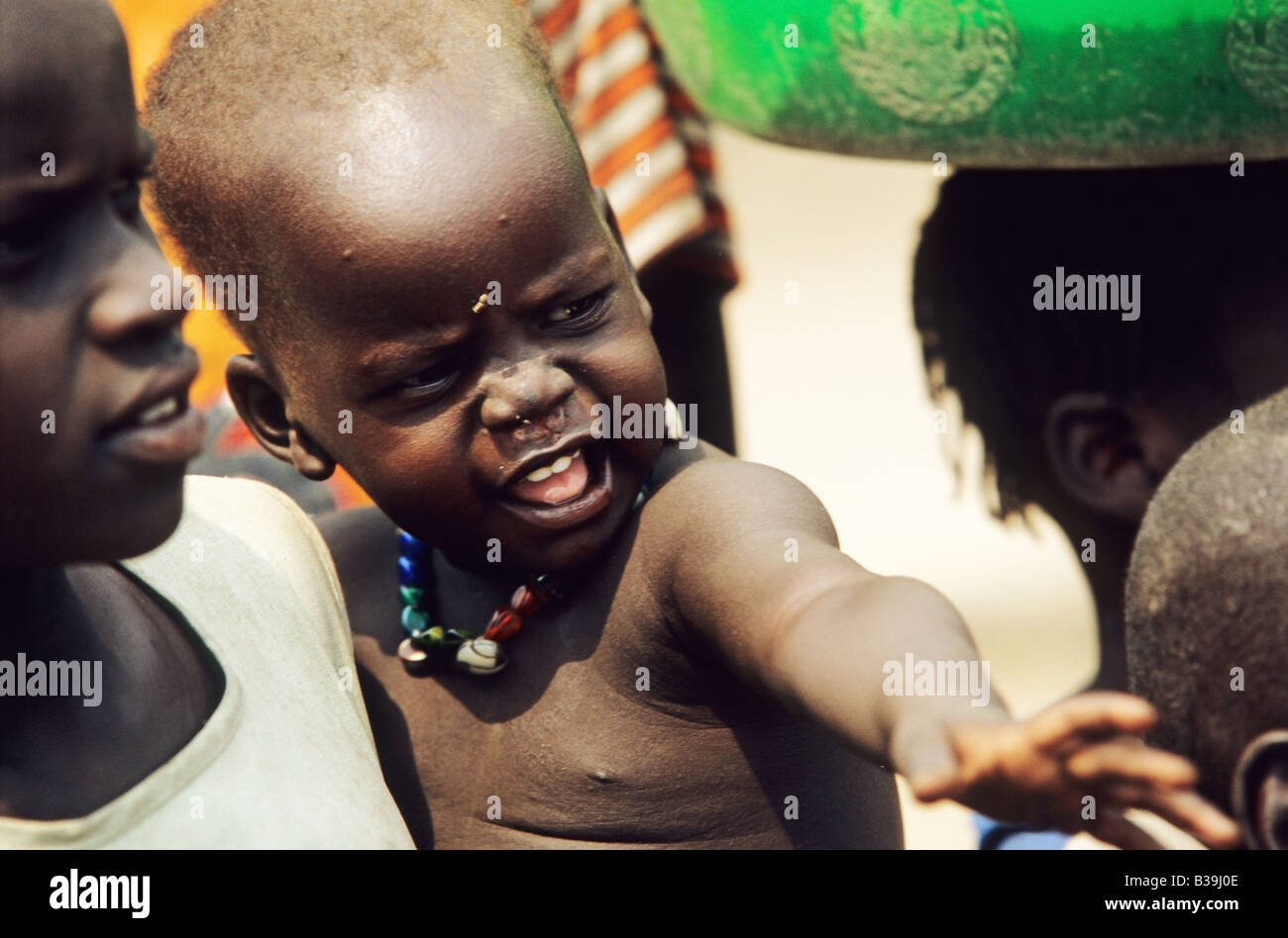 African children play together in their small village Stock Photo