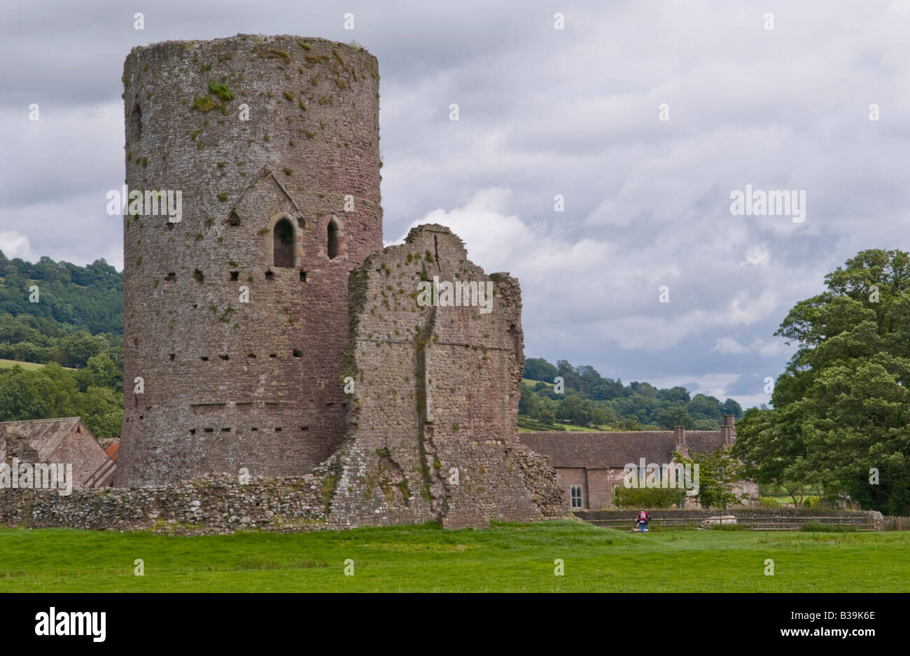 Tretower Castle near Crickhowell Powys Wales UK GB which dates from mid 12th century Stock Photo