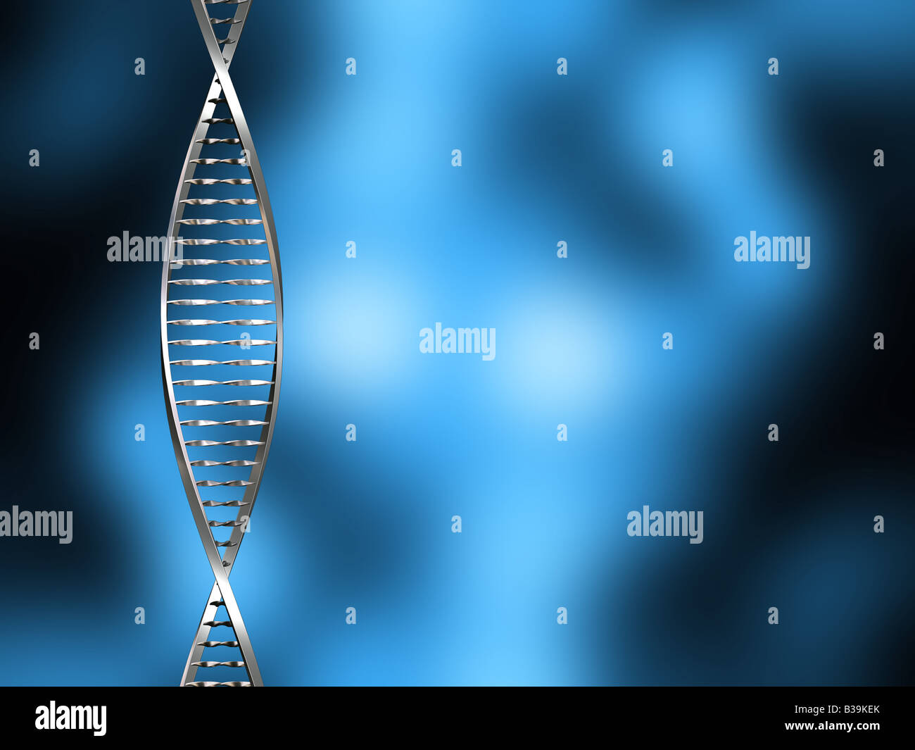 DNA strands on blur background Stock Photo