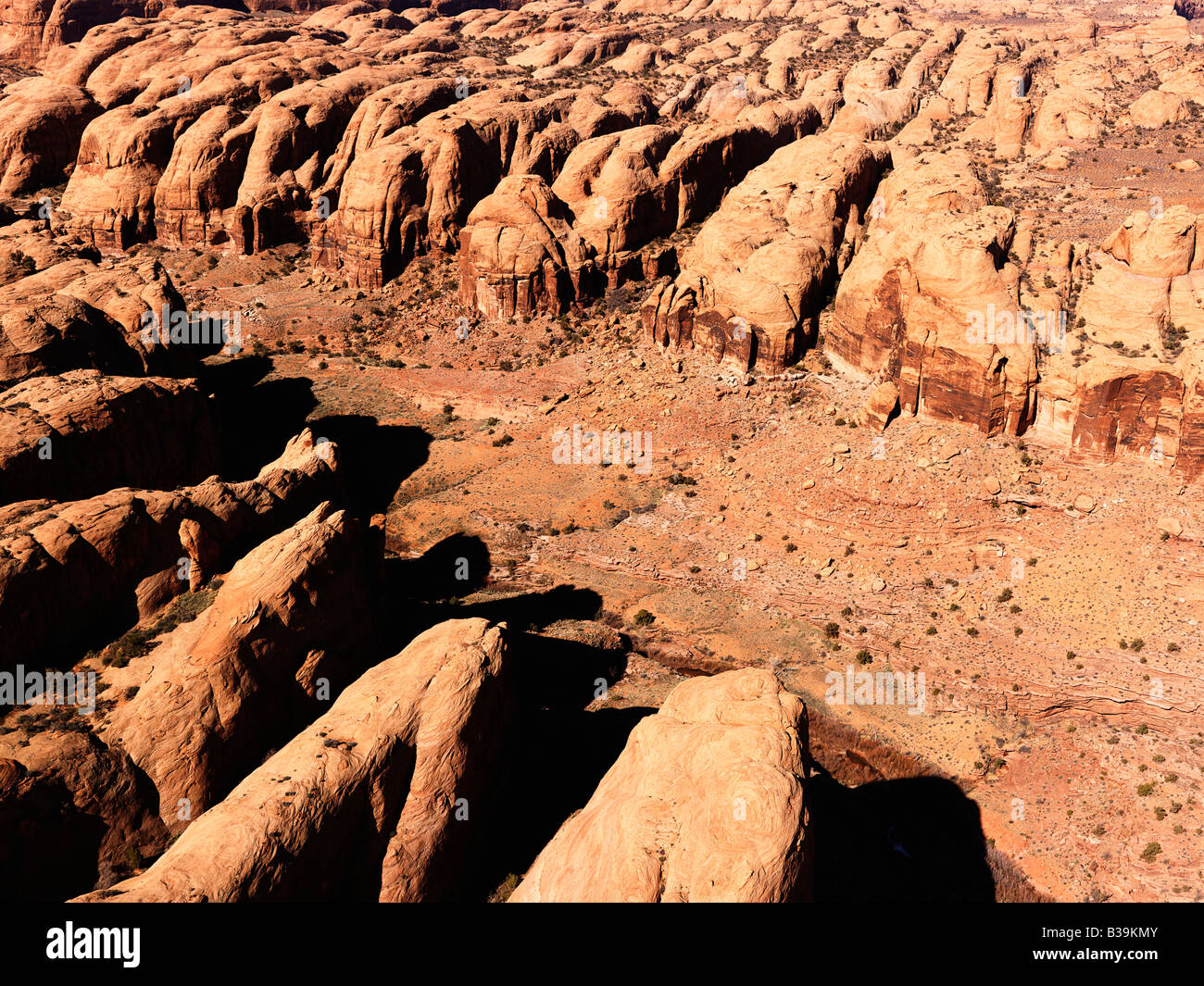 Aerial landscape of rocks in Canyonlands National Park Moab Utah United States Stock Photo