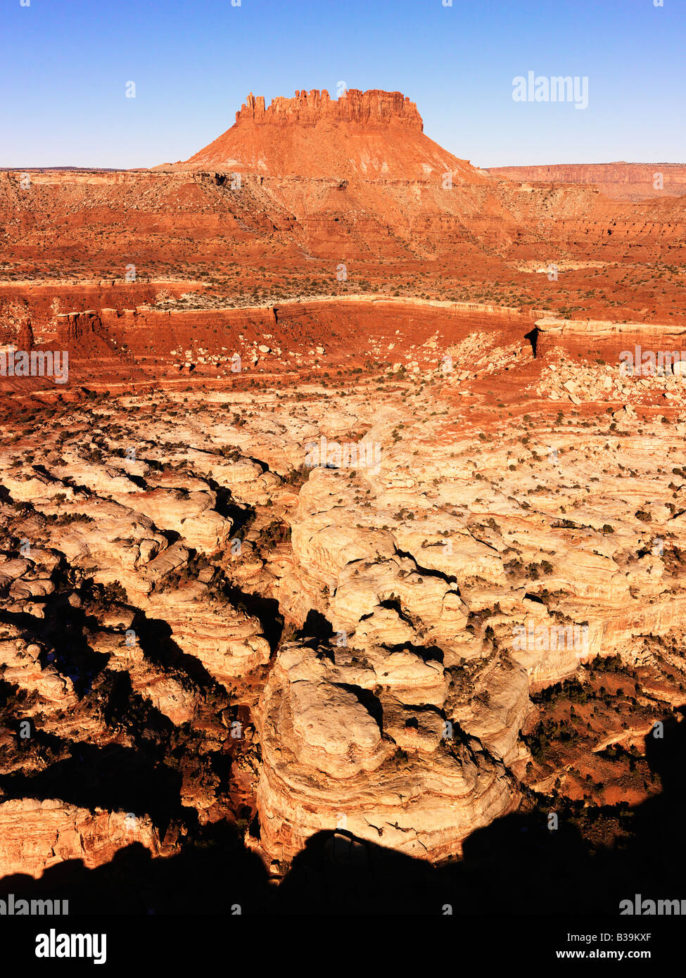 Aerial landscape of canyon in Canyonlands National Park Utah United States Stock Photo