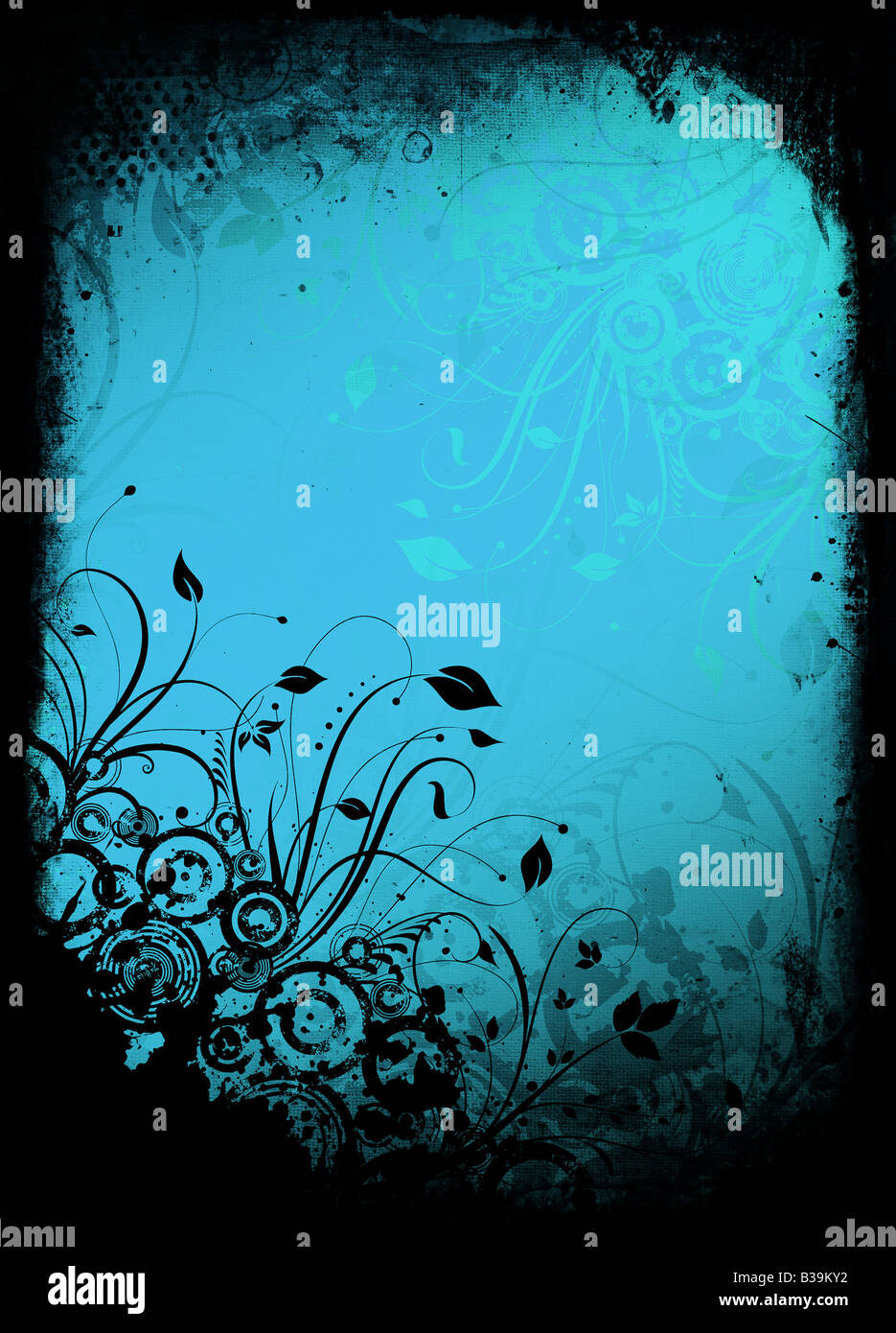 Floral design on grunge style background Stock Photo - Alamy