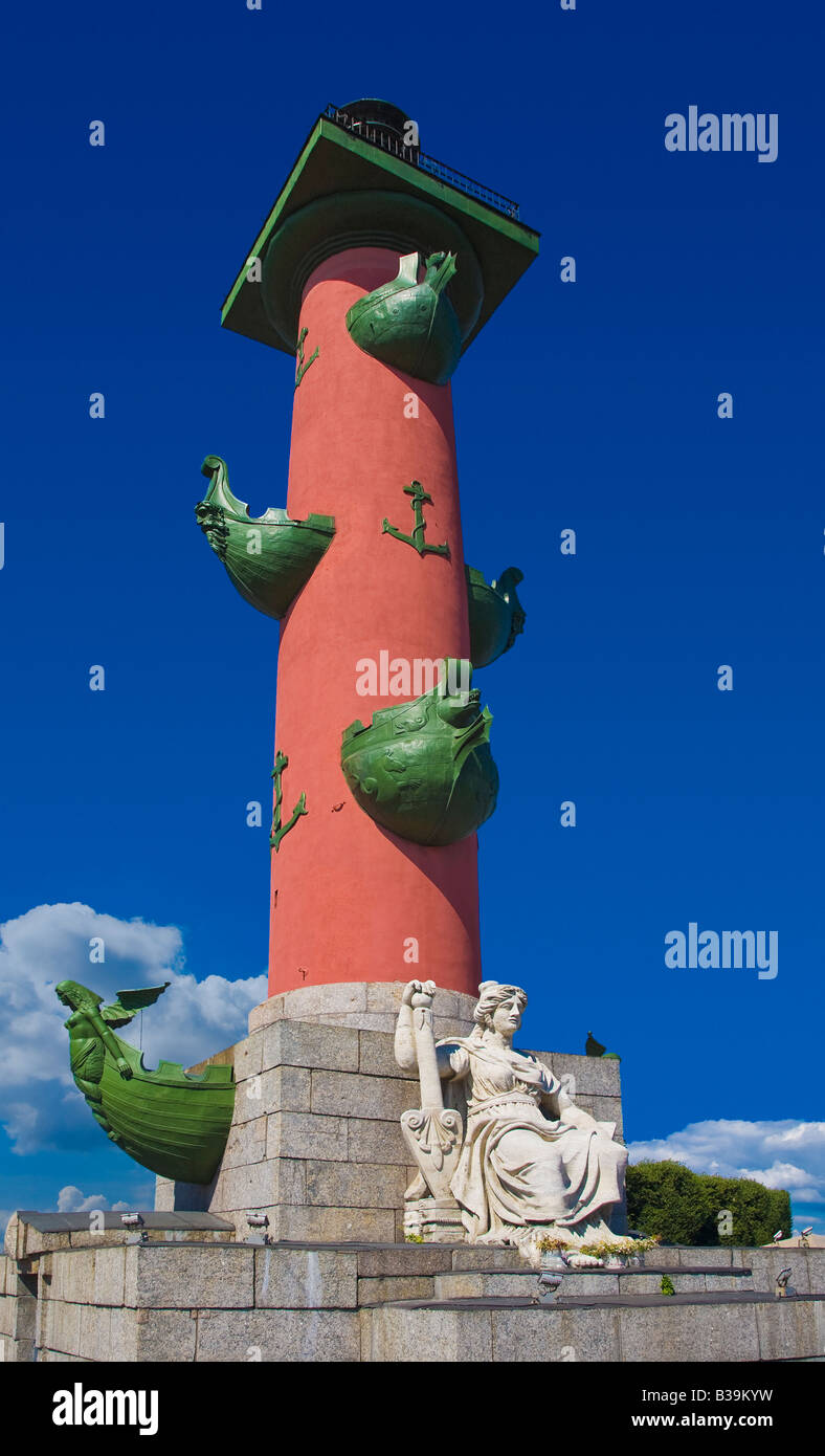 One of the twin Rostral Columns of St. Petersburg Stock Photo - Alamy