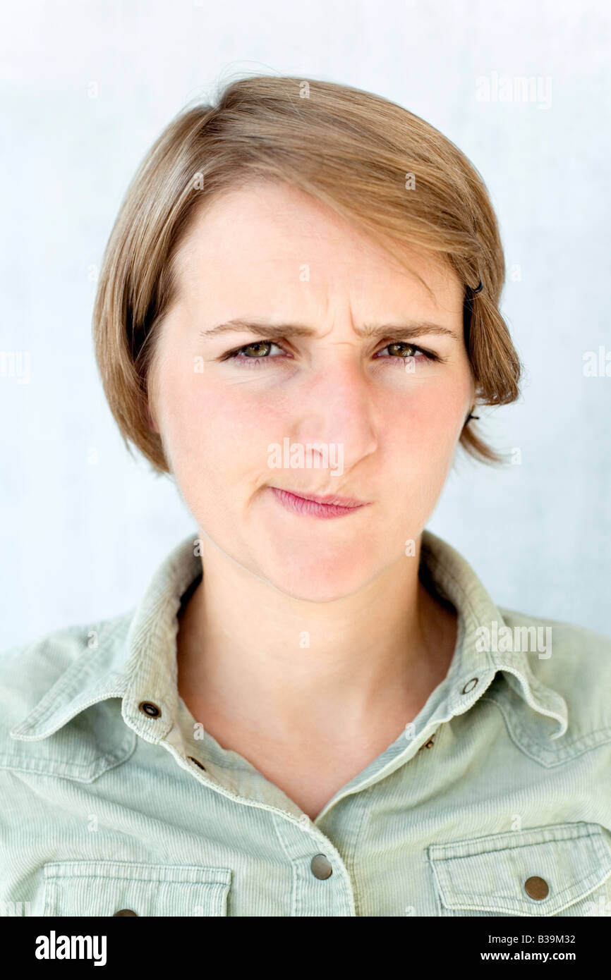 A young woman with an exasperated expression. Stock Photo