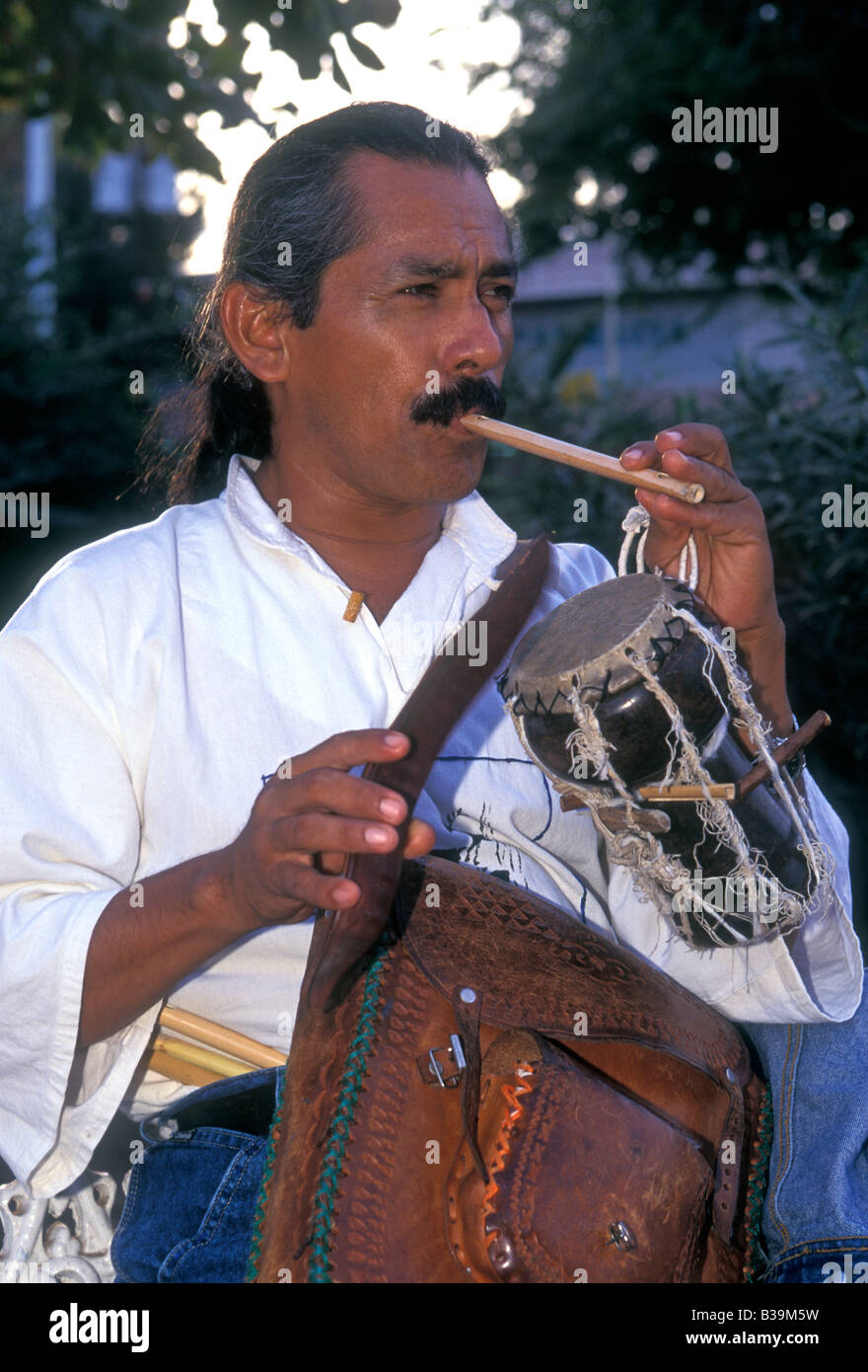 1, one, Mexican man, adult man, musician, playing flute, flute player